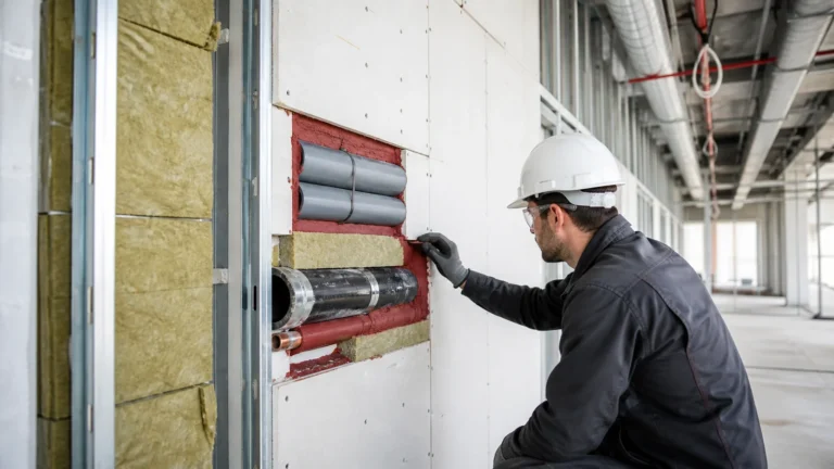 Yangın yalıtımı nedir ve prensipleri - mineral yün ve yangın durdurucu geçiş detayı